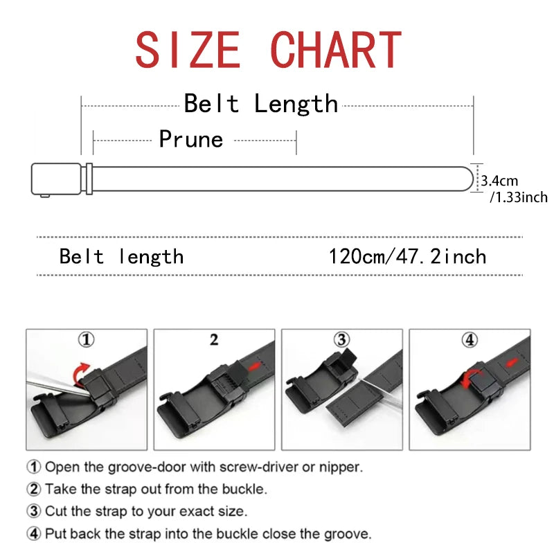 Business Men Leather Belt Automatic Buckle Durable - Smarsty