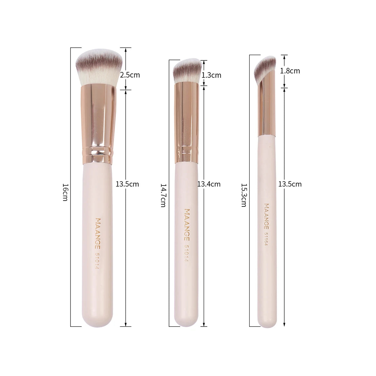 Maange 3Pcs Makeup Brushes and 2Pcs Powder Puffs Set - Smarsty