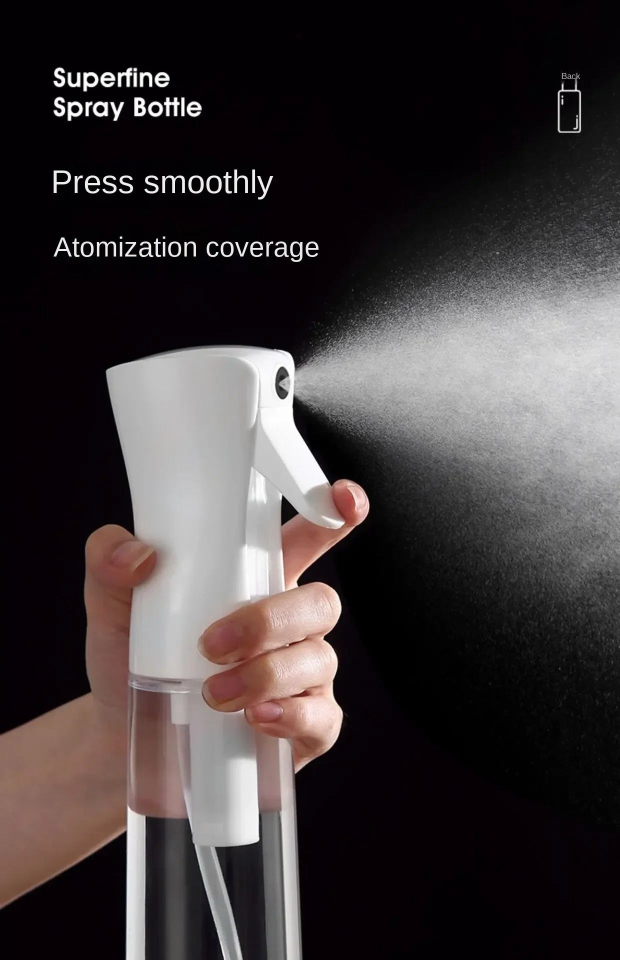Refillable Continuous Mist Hair Spray Bottle - Smarsty