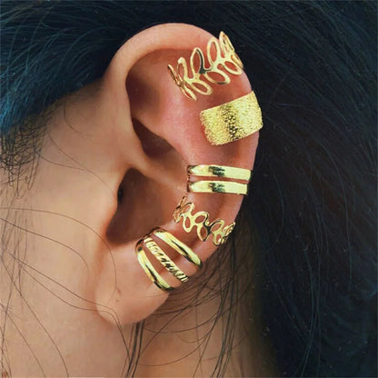 Vintage Metal Clip Earrings Set for Women and Teens - Smarsty