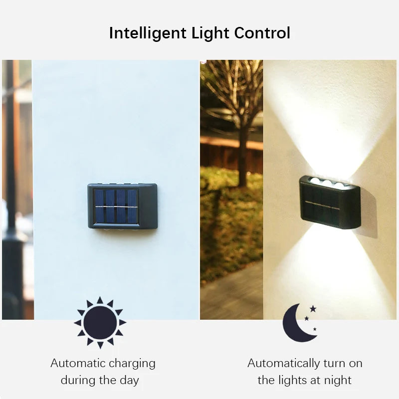 Solar LED Wall Lamp for Outdoor Garden Lighting - Smarsty