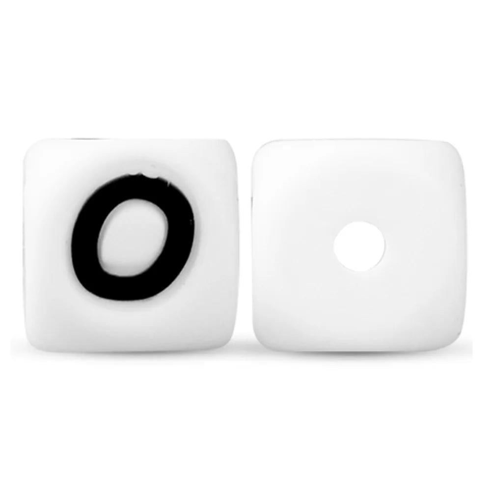 50Pcs Silicone Alphabet Beads White DIY Jewelry Making - Smarsty