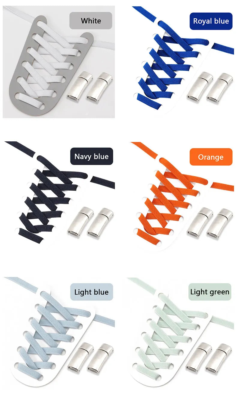 NEW NoTie Shoelaces Magnetic Shoe Laces Clip Flat Elastic Stretch Laces Sneakers Woman Men Children Casual Shoelace for AJ AF1