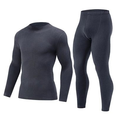 2/4 Pcs Men's Solid Color Simple Autumn And Winter Thermal Underwear Comfortable And Casual Bottoming Underwear Teenagers Pajama - Smarsty