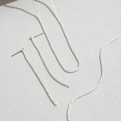 Shiny Silver Plated Necklace and Bracelet Jewelry Set - Smarsty