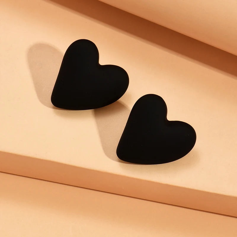 Candy Color Heart Acrylic Earrings for Women Stylish Design - Smarsty
