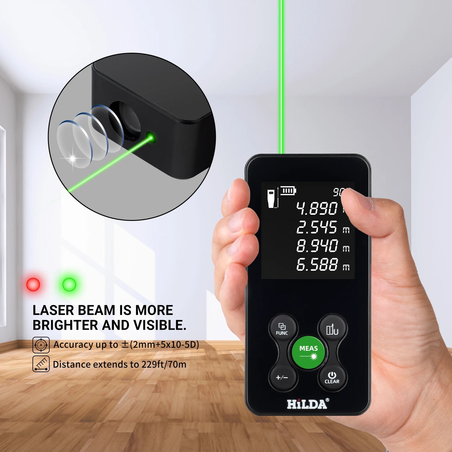 HILDA Laser Rangefinder with Rechargeable Battery and High Accuracy - Smarsty