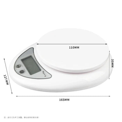 LED Portable Digital Kitchen Scale with Tray 5kg Capacity - Smarsty