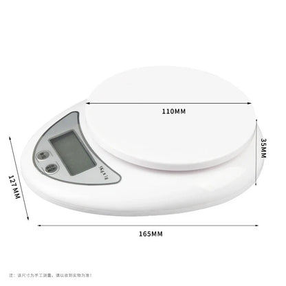 LED Portable Digital Kitchen Scale with Tray 5kg Capacity - Smarsty