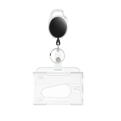 Transparent Cards Slots ID Tag Badge Holder with Badge Reel Cards Storage Organizer Employee Pass Work Card Case Sleeve - Smarsty