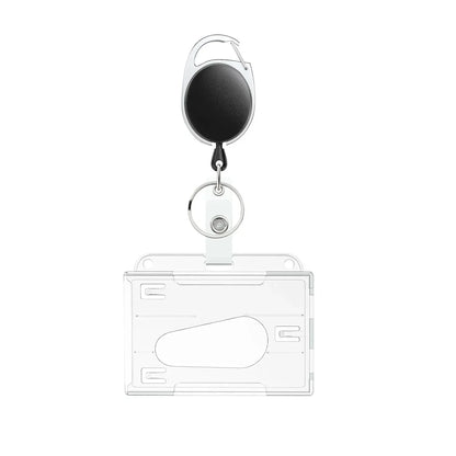 Transparent Cards Slots ID Tag Badge Holder with Badge Reel Cards Storage Organizer Employee Pass Work Card Case Sleeve - Smarsty