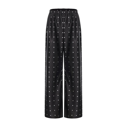 Satin Wide Leg Pants Long Floor Casual Pants Women's Summer - Smarsty