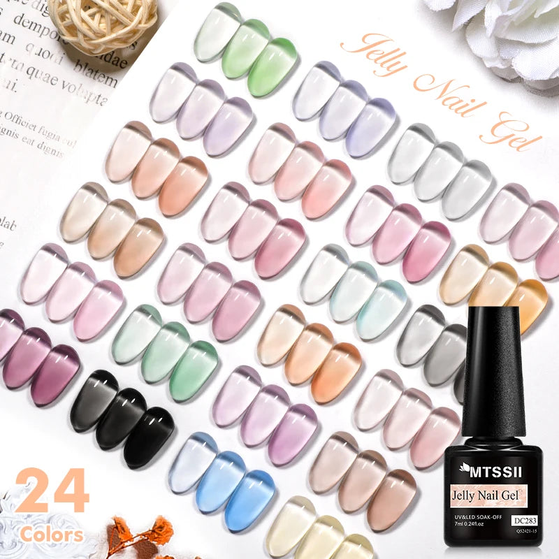 Mtssii 7ml Jelly Gel Polish Translucent Pink Shine - Smarsty
