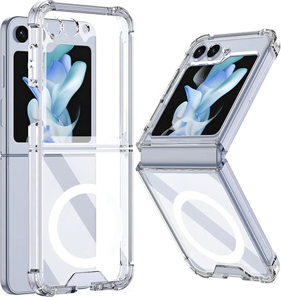 Magnetic Transparent Galaxy Z Flip Case Wireless Charging - Smarsty