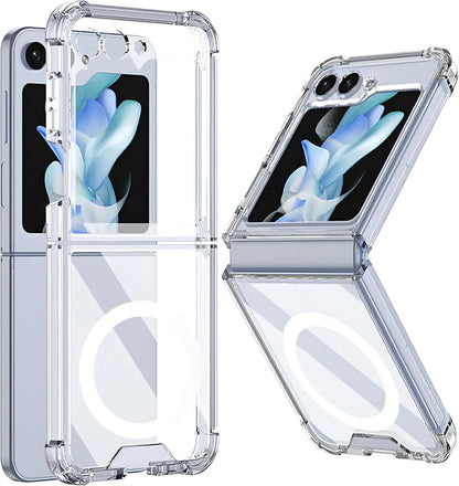 Magnetic Transparent Galaxy Z Flip Case Wireless Charging - Smarsty
