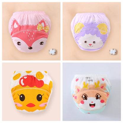 4PCS Baby Waterproof Diapers Pee Shorts Underwears Reusable Soft Ecological Cotton Toddler Potty Training Pants For Boys Girls