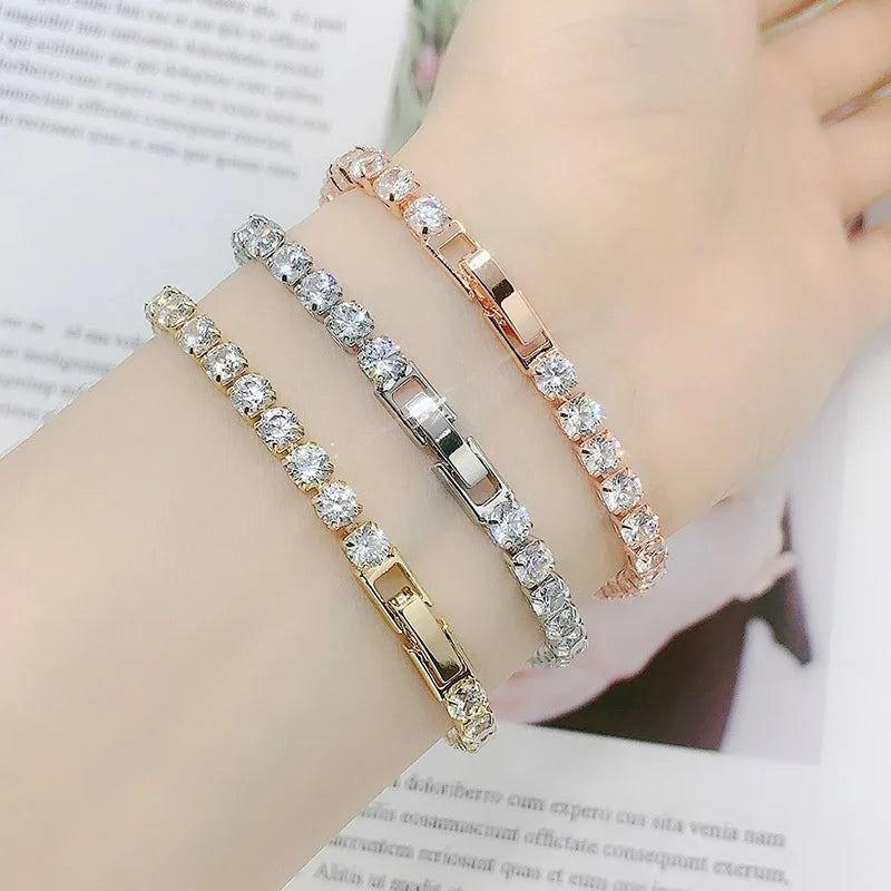 Trendy Women's Tennis Bracelet with AAA+ Cubic Zirconia - Smarsty