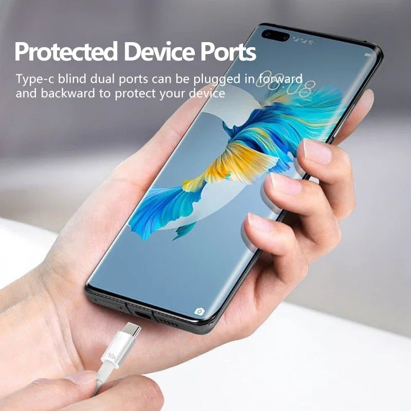Android 120W 10A USB to Type C Cable Super Fast Charging Cable For Huawei P40 Honor Data Cord For Xiaomi Redmi 0.3/1M/1.5M/2M - Smarsty