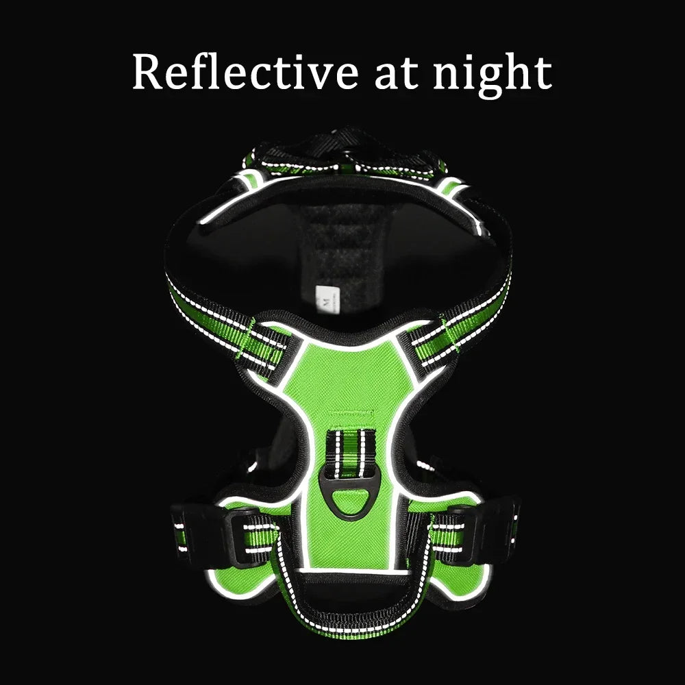 Reflective Adjustable Nylon Dog Harness for No Pull Comfort - Smarsty