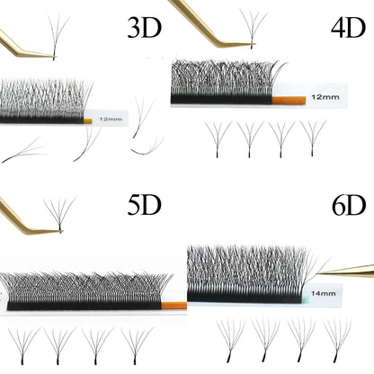 NAGARAKU 3D W Shape Premade Fans Eyelash Extensions - Smarsty