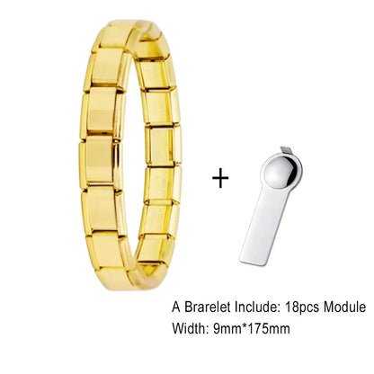Stainless Steel Bracelet for Men and Women Gold Black - Smarsty