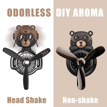 Odorless Car Air Freshener Vent Clip Bear Pilot Decor - Smarsty