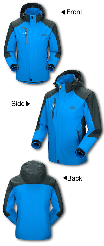 TRVLWEGO Camping Hiking Jacket Men Autumn Outdoor Sports Coats Climbing Trekking Windbreaker Travel Waterproof Jackets Black by Smarsty
