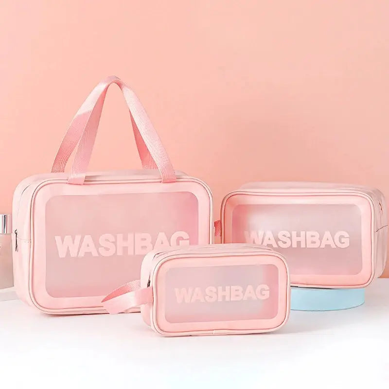 Semi Transparent PVC Makeup And Toiletries Bag With Capacity - Smarsty