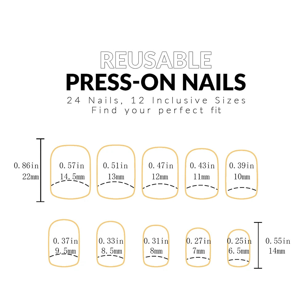 24PCS Short Square Red Full Cover Fake Nails - Smarsty