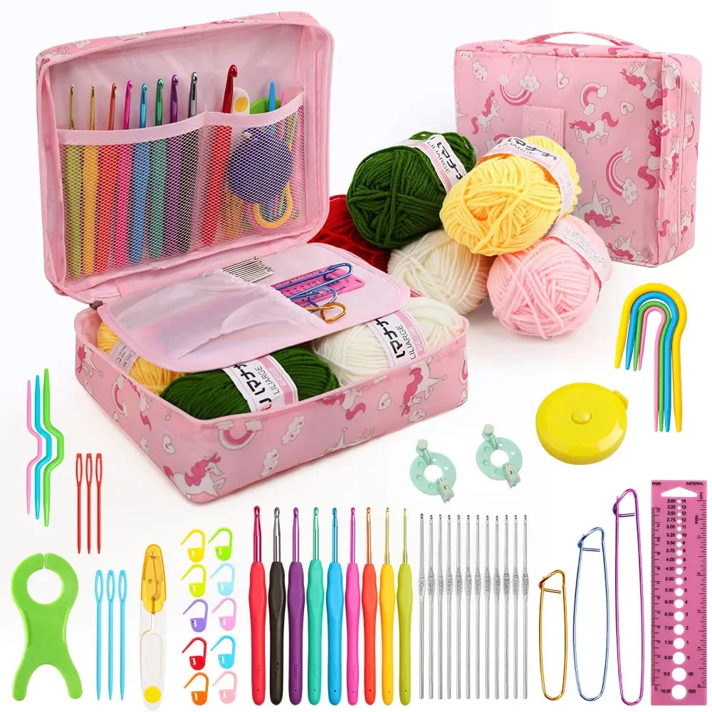 Portable Crochet Knitting Set with 59 Pieces and Storage Bag - Smarsty