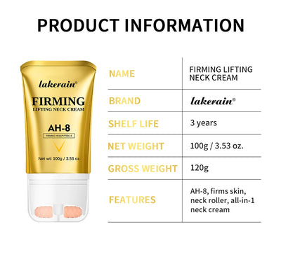 AH-8 Firming Neck Cream Deep Nourishing Moisturizing Neck Lotion Smooths Fine Lines Improves Neck Skin Firmness Skincare Product