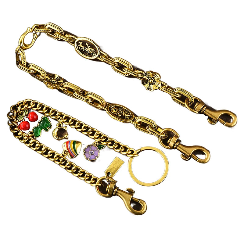 1pc Hot New Shining Cherry Keychain Bag Charm Colorful Fashion Car Key Chain Metal Flowers Key Ring Exquisite Gifts Souvenirs - Smarsty