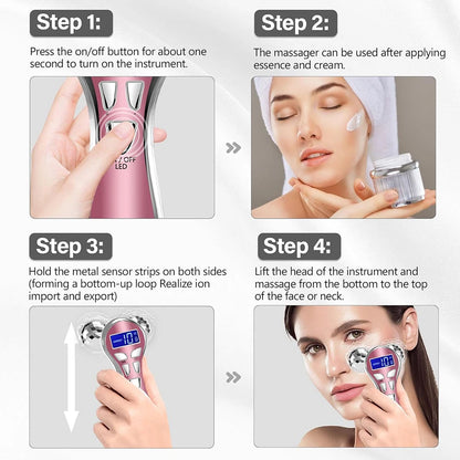 4D EMS Face Massager Roller for Lifting and Anti-Aging - Smarsty