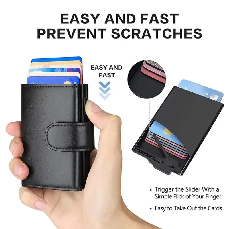 Rfid Microfiber Leather Men Wallets Fashion Card Holder Trifold Wallet Money Bags Smart Slim Thin Coin Pocket Wallet Purse - Smarsty