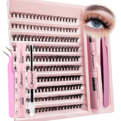 DIY Lashes Extension Kit Eyelashes 200 PCS Clusters Lash Bond and Seal Makeup Tools for Gluing  Lashes Gluing Glue  Accessories - Smarsty