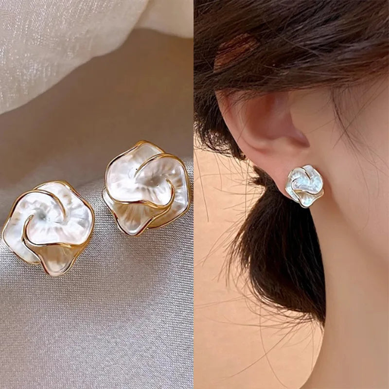 Delicate Camellia Stud Earrings For Women Floral Gift - Smarsty