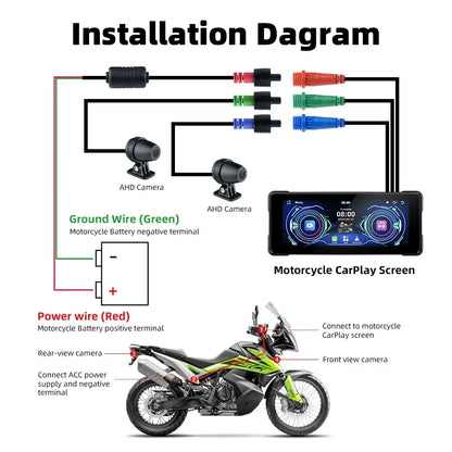7 Inch Motorcycle GPS Navigation With Wireless CarPlay IP67 - Smarsty