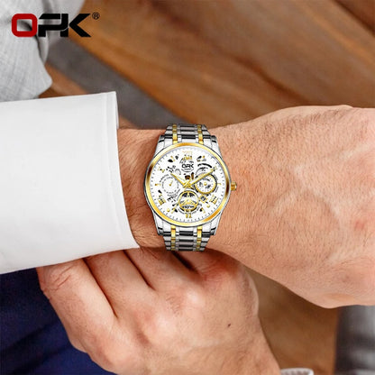 Men's Waterproof Steel Watch with Night Glow Feature - Smarsty