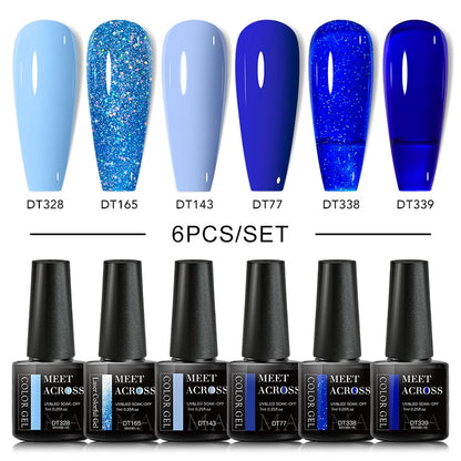 Macaron Series Gel Nail Polish Set with Glitter - Smarsty