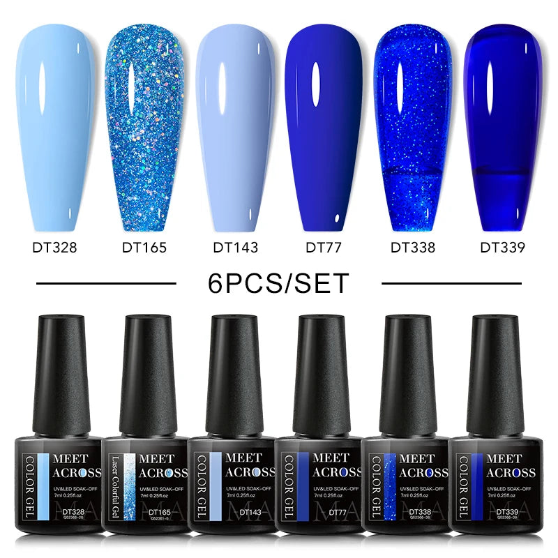 Macaron Series Gel Nail Polish Set with Glitter - Smarsty