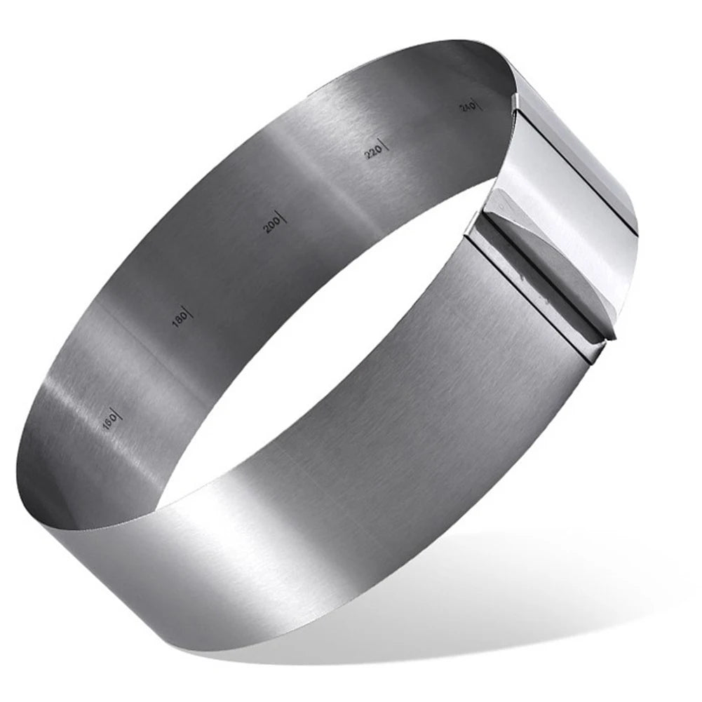 Rustproof Adjustable Stainless Steel Cake Mousse Ring - Smarsty