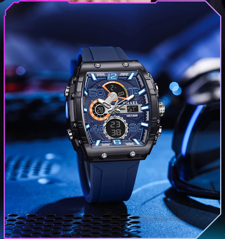 SMAEL 8109 Waterproof Luminous Dual Display Watch - Smarsty