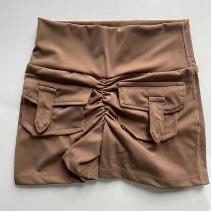 Peach Butt Fitness Shorts Women's Exercise Three-Quarter Pants Cargo Air Dry Pocket Yoga  Tight  Lift Summer - Smarsty