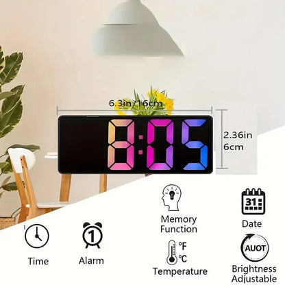 LED Digital Alarm Clock with Adjustable Brightness and Temperature Display - Smarsty