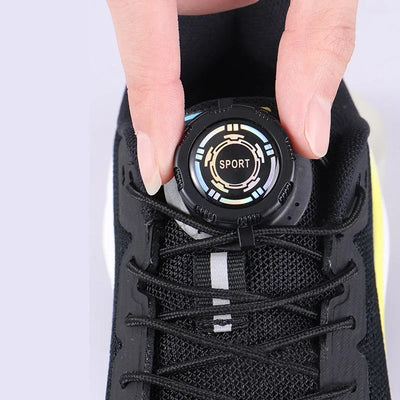 easy installation Automatic Shoelaces Without ties Black white Swivel Buckle Laces Thick Rope Sneakers Shoelace Shoe Accessories - Smarsty