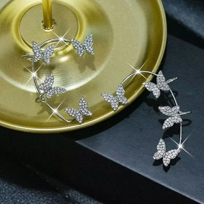 Luxury Crystal Butterfly Clip Earrings for Stylish Women - Smarsty