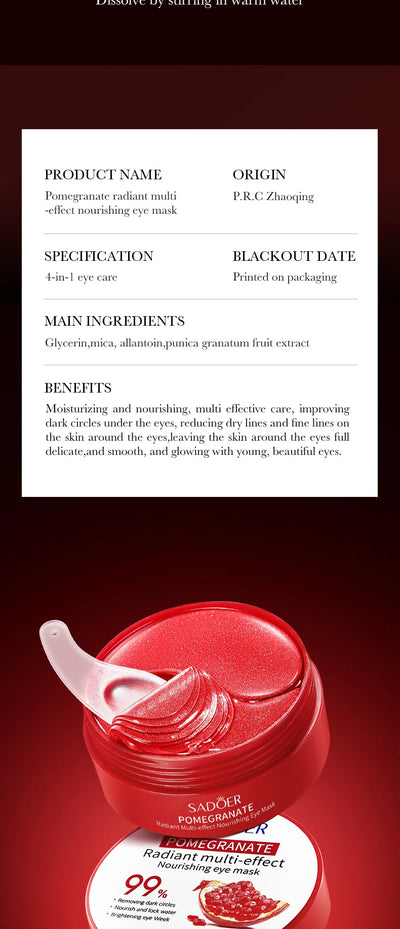 Pomegranate Collagen Eye Masks for Dark Circles and Puffiness - Smarsty