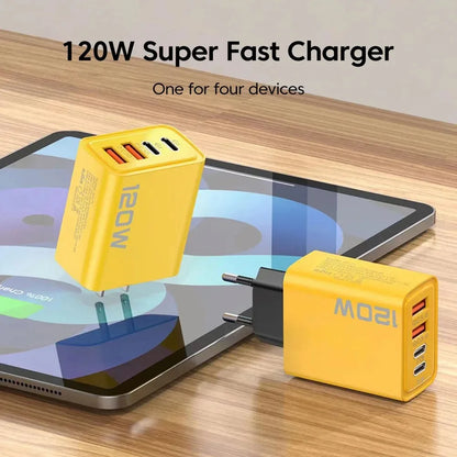 Compact 120W USB C PD Fast Wall Charger Global Plug - Smarsty