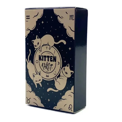 Kitten Tarot Deck 78Pcs Cute Black and White For Beginners Version Mysterious Board Game Fun Fortune telling Kit by Smarsty