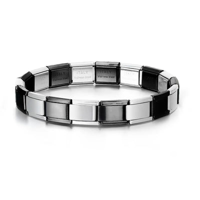 Gemosa Italian Stainless Steel Charm Bracelet Elastic Link Chain - Smarsty